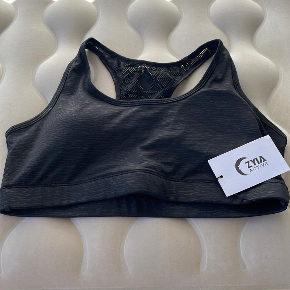 ZYIA Black Bomber Bra XL